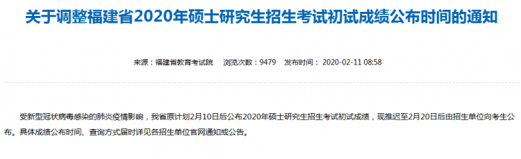 MBA成绩发布!2020年福建考研查分入口及时间(图1)
